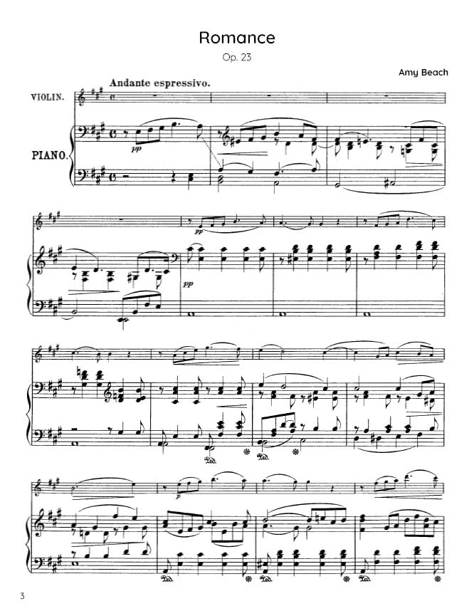 Beach - Romance, Op. 23 (PDF Sheet Music / Digital Download)