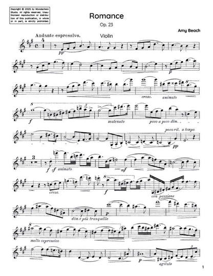Beach - Romance, Op. 23 (PDF Sheet Music / Digital Download)