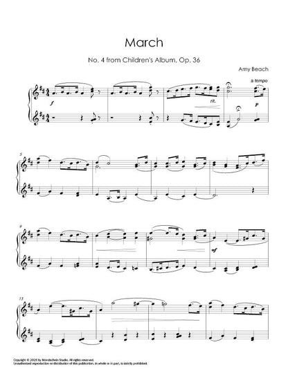 Beach - March, No. 4 from Children's Album Op. 36 (PDF Digital Download | Printed Sheet Music)