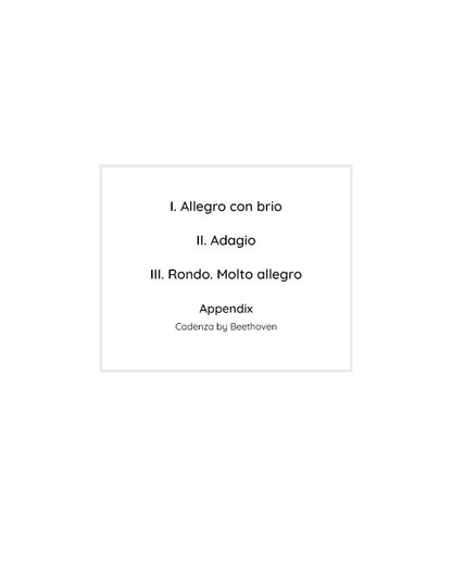 Beethoven - Piano Concerto No. 2 in B-flat major (with Beethoven's Cadenza), Op. 19 (PDF Sheet Music / Digital Download)