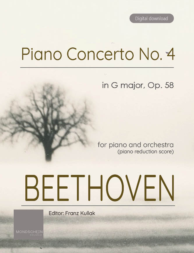 Beethoven - Piano Concerto No. 4 in G major (with Beethoven's Cadenzas), Op. 58 (PDF Sheet Music / Digital Download)