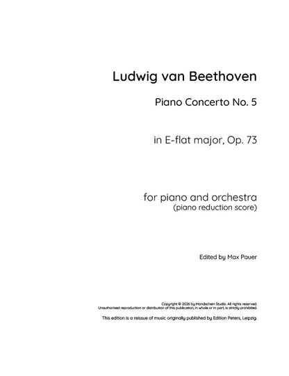 Beethoven - Piano Concerto No. 5 in E-flat major, "Emperor", Op. 73 (PDF Sheet Music / Digital Download)