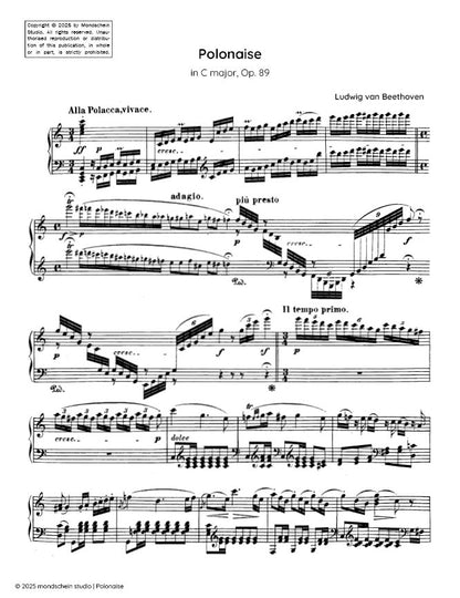 Beethoven - Polonaise in C major, Op. 89 (PDF Sheet Music / Digital Download)