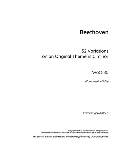 Beethoven - 32 Variations on an Original Theme in C minor, WoO 80 (PDF Sheet Music / Digital Download)