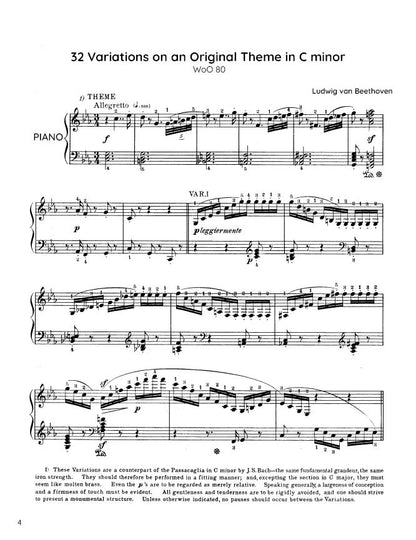 Beethoven - 32 Variations on an Original Theme in C minor, WoO 80 (PDF Sheet Music / Digital Download)