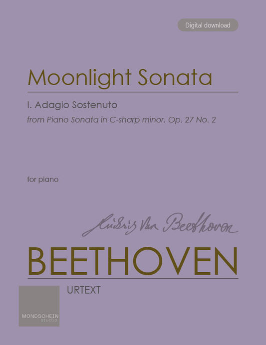 Beethoven - Moonlight Sonata - I. Adagio Sostenuto (PDF Sheet Music / Digital Download)