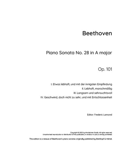 Beethoven - Piano Sonata No. 28, Op. 101 (PDF Sheet Music / Digital Download)