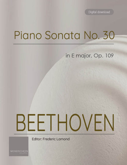 Beethoven - Piano Sonata No. 30, Op. 109 (PDF Sheet Music / Digital Download)