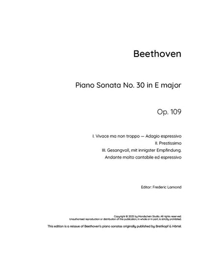 Beethoven - Piano Sonata No. 30, Op. 109 (PDF Sheet Music / Digital Download)