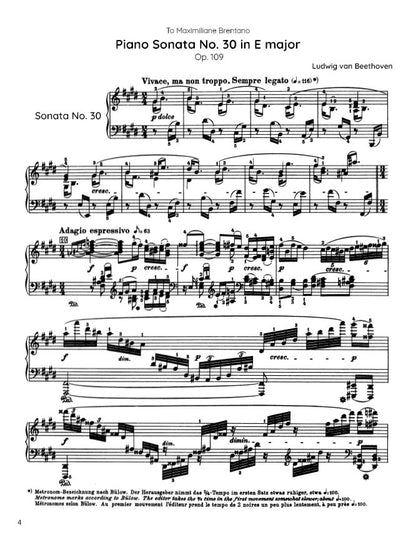 Beethoven - Piano Sonata No. 30, Op. 109 (PDF Sheet Music / Digital Download)