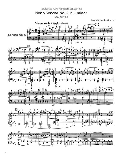 Beethoven - Piano Sonata No. 5, Op. 10 No. 1 (PDF Sheet Music / Digital Download)