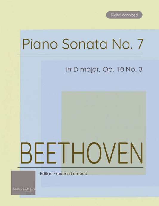 Beethoven - Piano Sonata No. 7, Op. 10 No. 3 (PDF Digital Download)