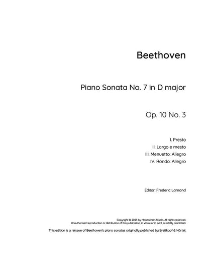 Beethoven - Piano Sonata No. 7, Op. 10 No. 3 (PDF Digital Download)