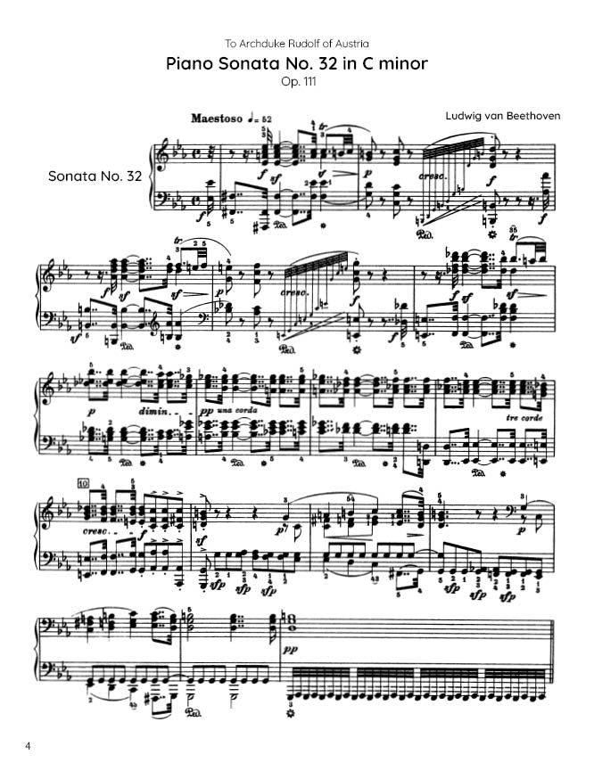 Beethoven - Piano Sonata No. 32, Op. 111 (PDF Sheet Music / Digital Download)