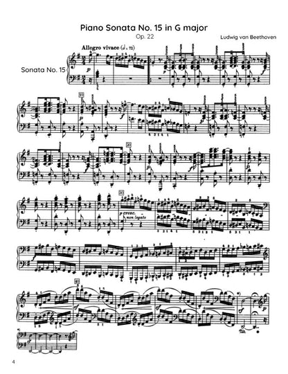 Beethoven - Piano Sonata No. 16, Op. 31 No. 1 (PDF Sheet Music / Digital Download)