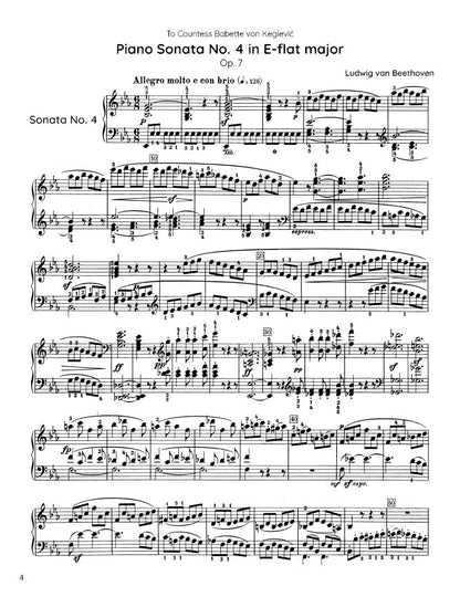 Beethoven - Piano Sonata No. 4, Op. 7 (PDF Sheet Music / Digital Download)