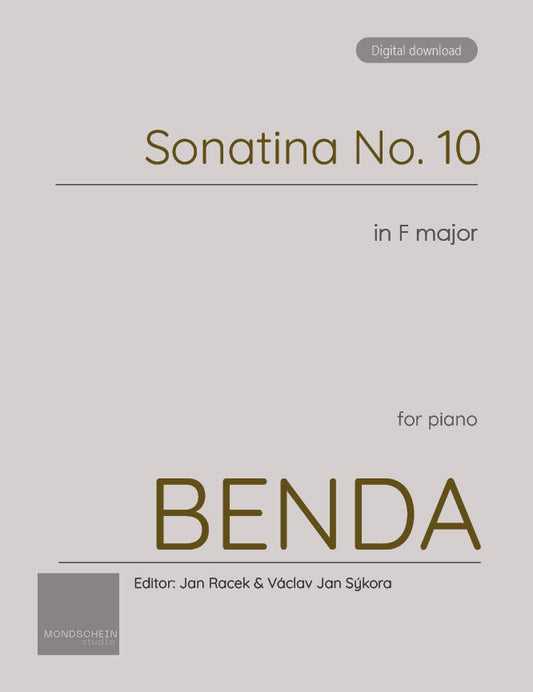 Benda - Sonatina No. 10 in F major (PDF Sheet Music / Digital Download)