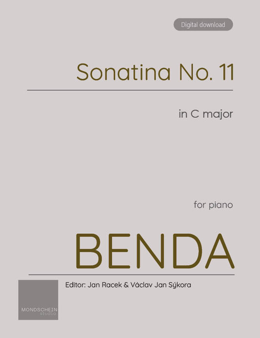 Benda - Sonatina No. 11 in C major (PDF Sheet Music / Digital Download)
