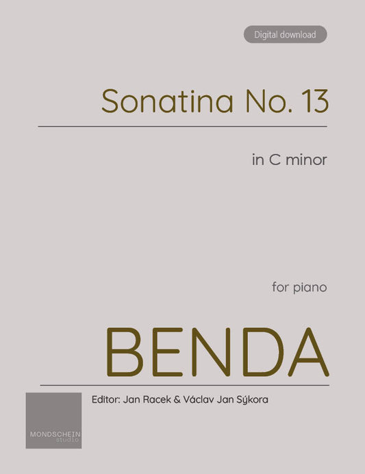 Benda - Sonatina No. 13 in C minor (PDF Sheet Music / Digital Download)
