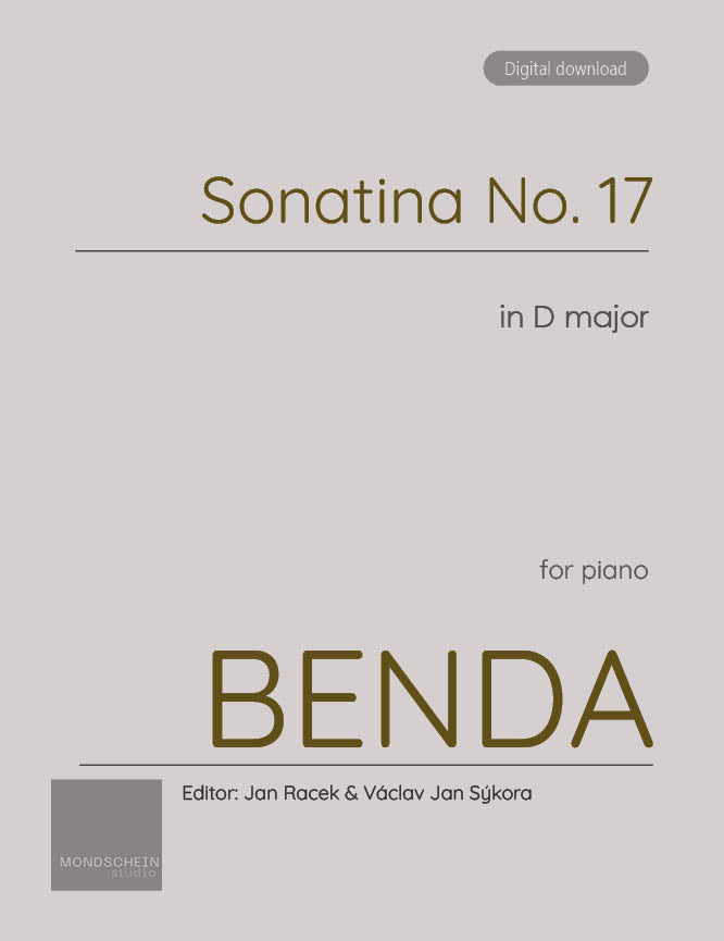 Benda - Sonatina No. 17 in D major (PDF Sheet Music / Digital Download)