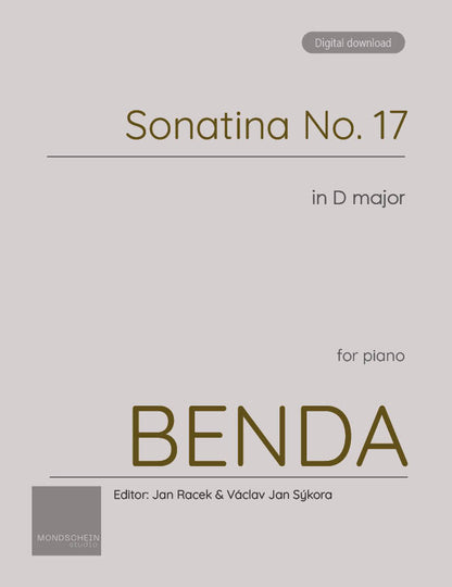 Benda - Sonatina No. 17 in D major (PDF Sheet Music / Digital Download)