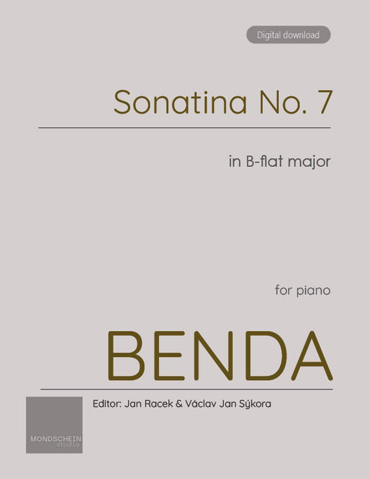 Benda - Sonatina No. 7 in B-flat major (PDF Sheet Music / Digital Download)