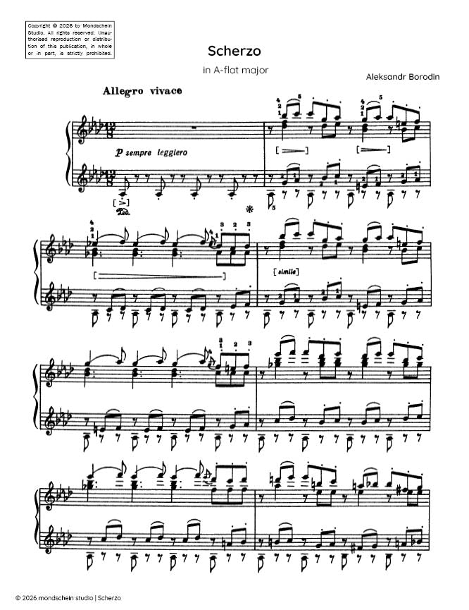 Borodin - Scherzo in A-flat major (PDF Sheet Music / Digital Download)