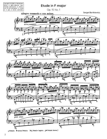 Bortkiewicz - Etude in F major, Op. 15 No. 1 (PDF Sheet Music / Digital Download)