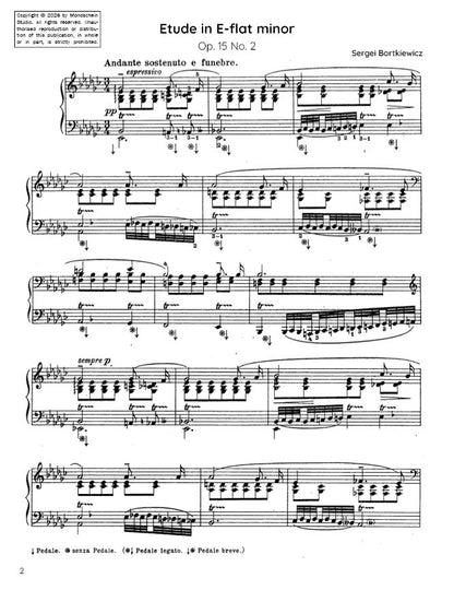 Bortkiewicz - Etude in E-flat minor, Op. 15 No. 2 (PDF Sheet Music / Digital Download)