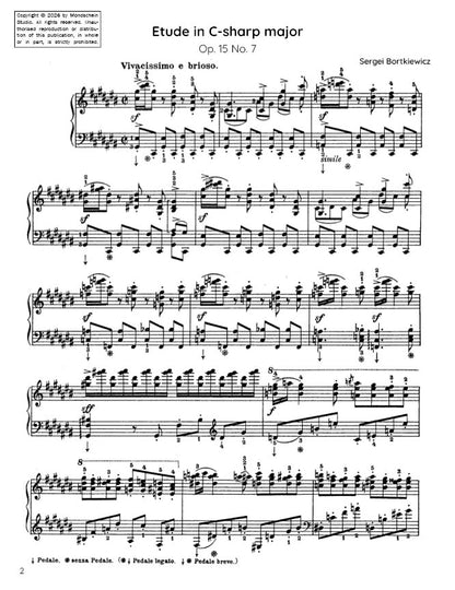 Bortkiewicz - Etude in C-sharp major, Op. 15 No. 7 (PDF Sheet Music / Digital Download)