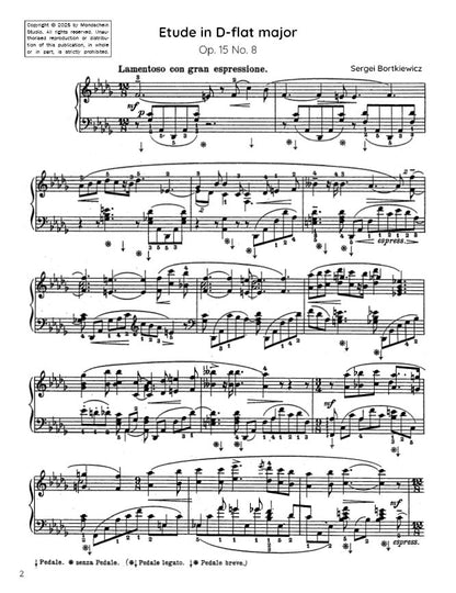 Bortkiewicz - Etude in D-flat major, Op. 15 No. 8 (PDF Sheet Music / Digital Download)