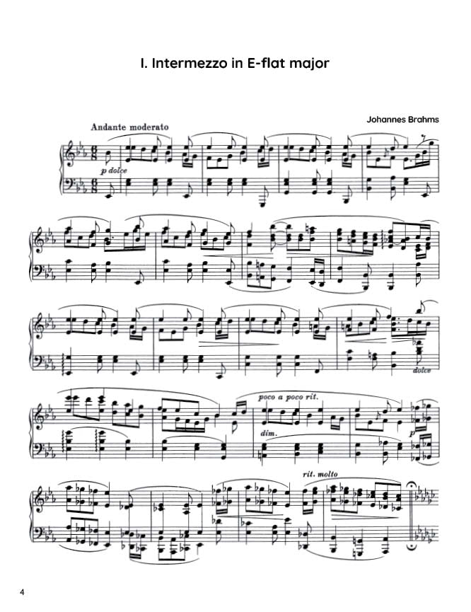 Brahms - 3 Intermezzos, Op. 117 (PDF Sheet Music / Digital Download)