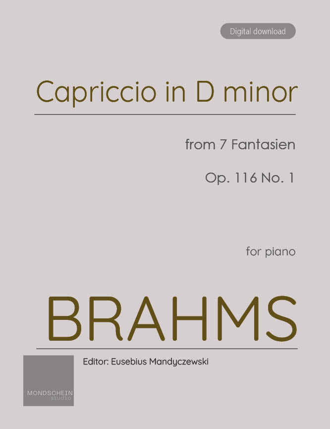 Brahms - Capriccio in D minor, Op. 116 No. 1 (PDF Sheet Music / Digital Download)
