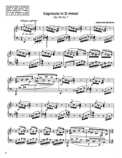 Brahms - Capriccio in D minor, Op. 116 No. 7 (PDF Sheet Music / Digital Download)