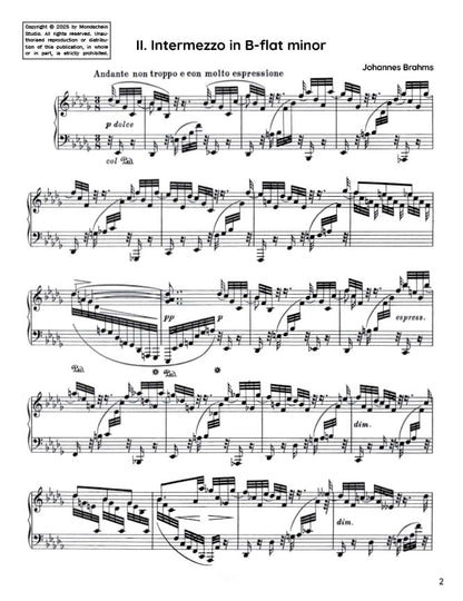 Brahms - Intermezzo in B-flat minor, Op. 117 No. 2 (PDF Sheet Music / Digital Download)