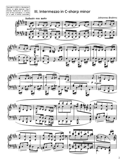 Brahms - Intermezzo in C-sharp minor, Op. 117 No. 3 (PDF Sheet Music / Digital Download)