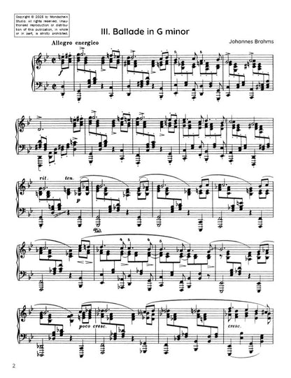 Brahms - Ballade in G minor, Op. 118 No. 3 (PDF Sheet Music / Digital Download)