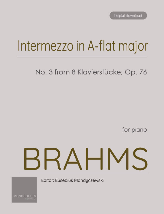 Brahms - Intermezzo in A-flat major, No. 3 from 8 Klavierstücke, Op. 76 (PDF Sheet Music / Digital Download)