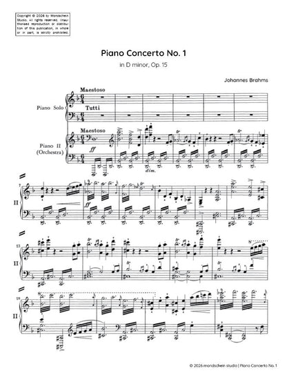 Brahms - Piano Concerto No. 1 in D minor, Op. 15 (PDF Sheet Music / Digital Download)