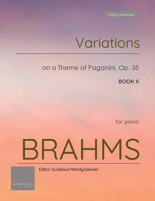 Brahms - Variations on a Theme of Paganini, Op. 35, Book II (PDF Sheet Music / Digital Download)