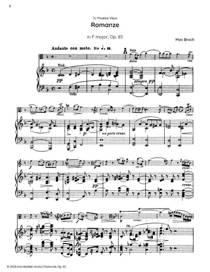 Bruch - Romanze, Op. 85 (PDF Sheet Music / Digital Download)