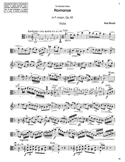 Bruch - Romanze, Op. 85 (PDF Sheet Music / Digital Download)