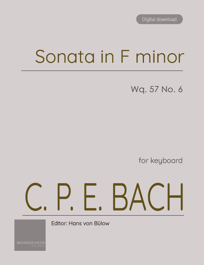 C P E Bach - Sonata in F minor, Wq. 57 No. 6 (PDF Sheet Music / Digital Download)