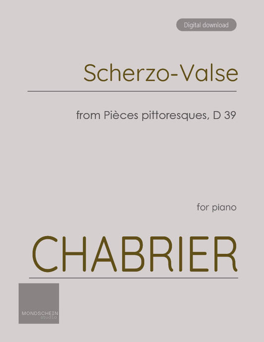 Chabrier - Scherzo-Valse, from Pièces pittoresques, D 39 (PDF Sheet Music / Digital Download)