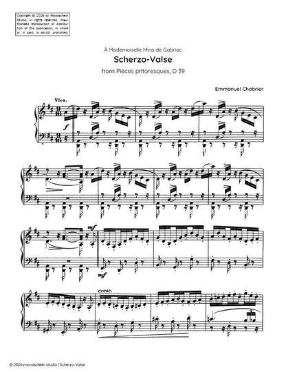 Chabrier - Scherzo-Valse, from Pièces pittoresques, D 39 (PDF Sheet Music / Digital Download)