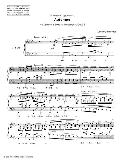 Chaminade - Automne, No. 2 from 6 Études de concert, Op. 35 (PDF Sheet Music / Digital Download)