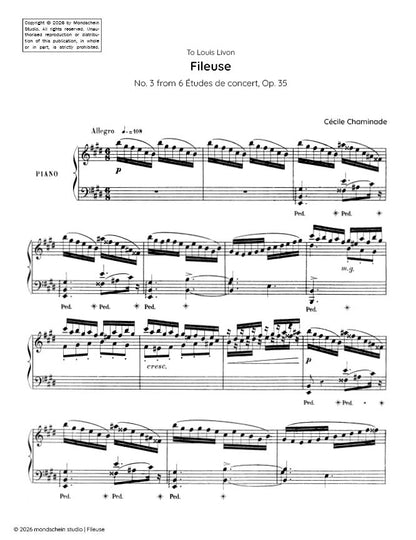 Chaminade - Fileuse, No. 3 from 6 Études de concert, Op. 35 (PDF Sheet Music / Digital Download)