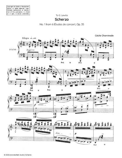Chaminade - Scherzo, No. 1 from 6 Études de concert, Op. 35 (PDF Sheet Music / Digital Download)