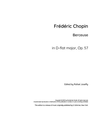 Chopin - Berceuse in D-flat major, Op. 57 (PDF Sheet Music / Digital Download)