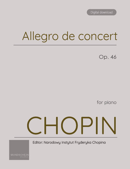 Chopin - Allegro de concert, Op. 46 (PDF Sheet Music / Digital Download)